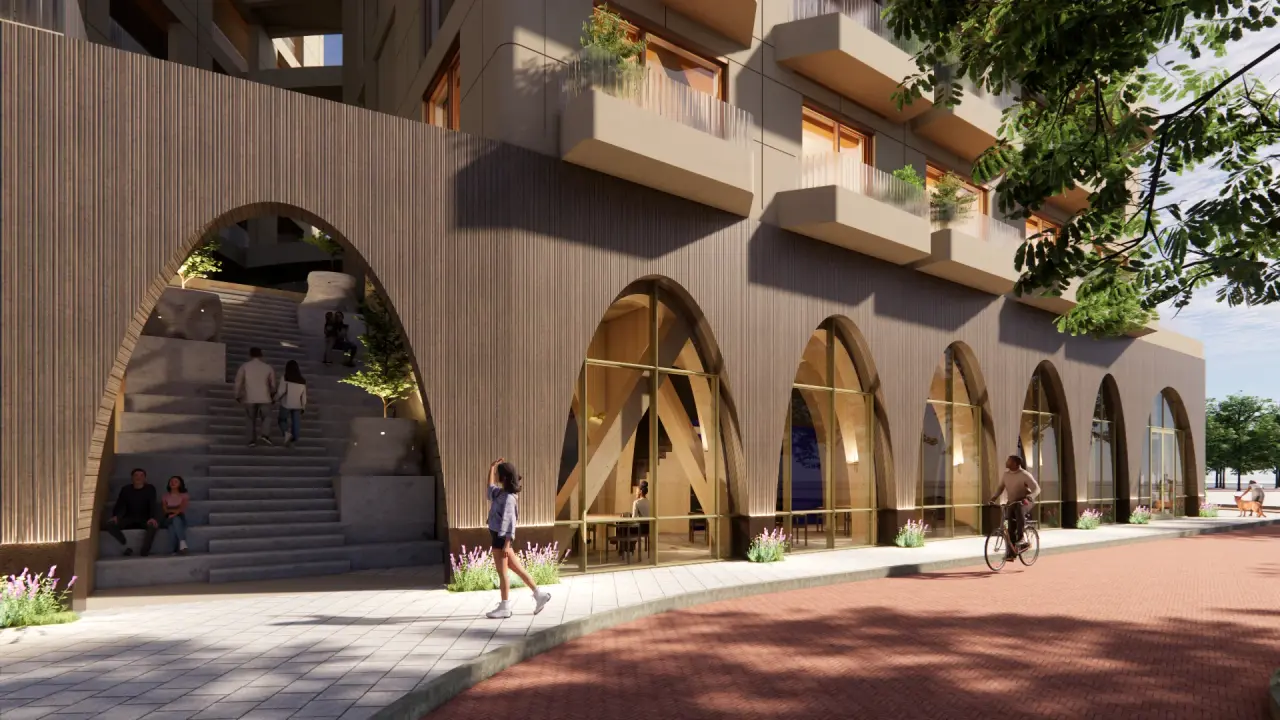 Artist's impression of the front of The Urban Woods Deventer